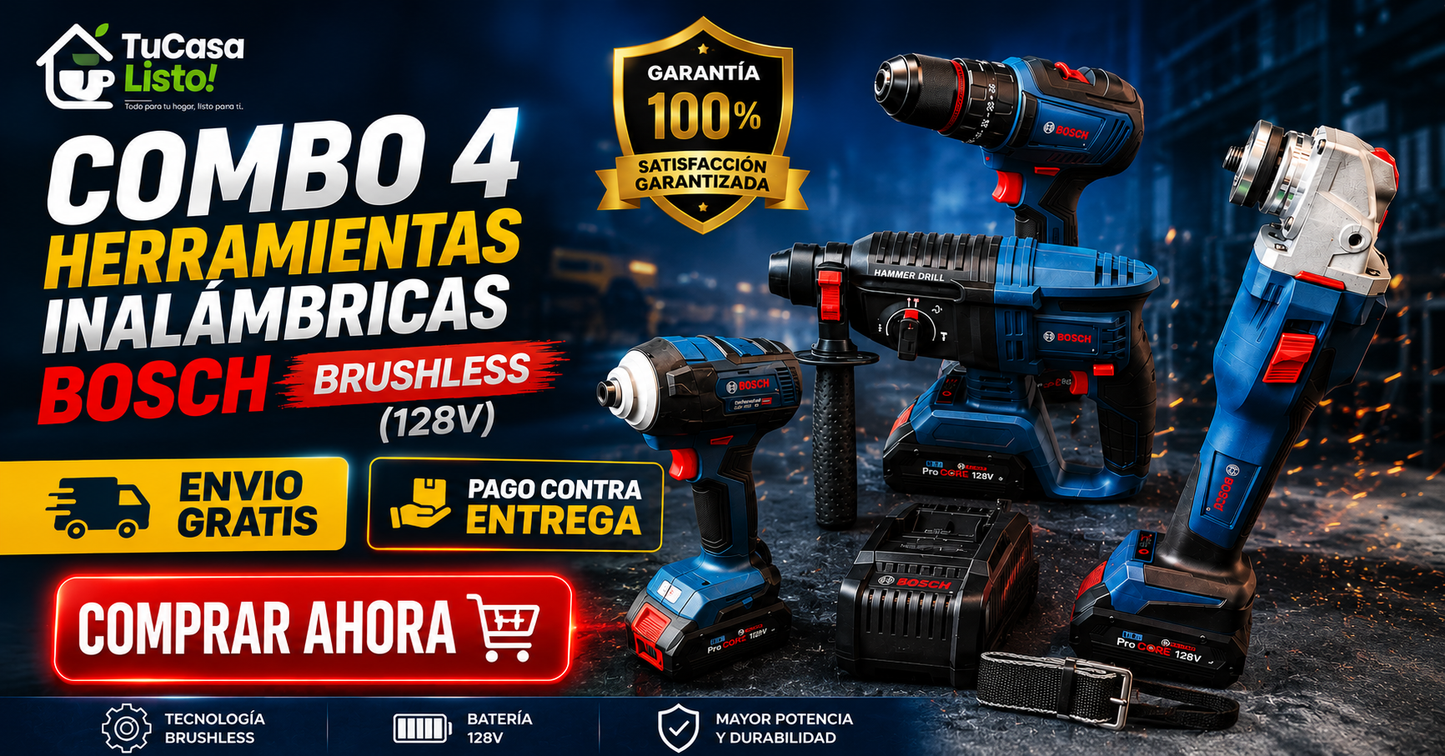 Combo 4 Herramientas Inalámbricas BOSCH Brushless (128V)