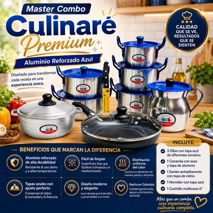 Master Combo Culinaré Premium – Aluminio Reforzado Azul