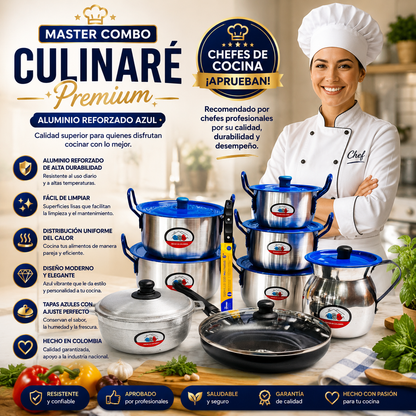 Master Combo Culinaré Premium – Aluminio Reforzado Azul