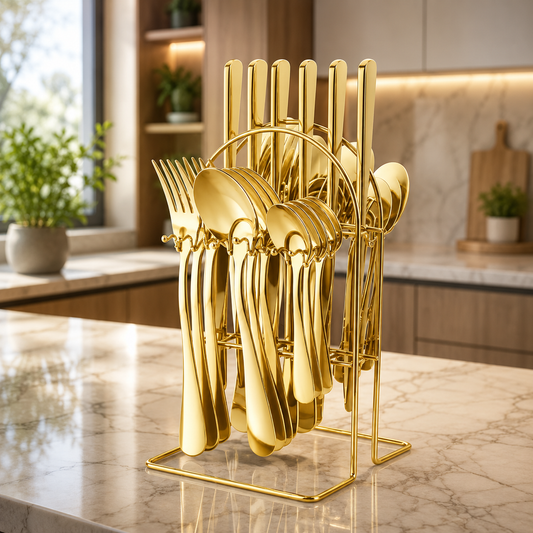 Set de Cubiertos Premium Dorado (24 Piezas)