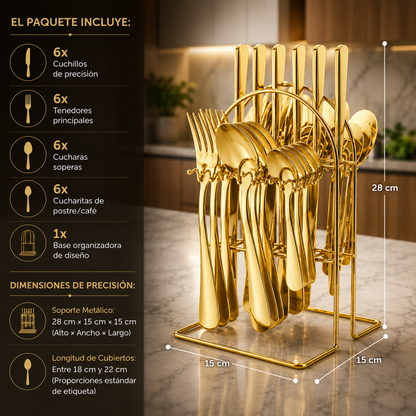 Set de Cubiertos Premium Dorado (24 Piezas)
