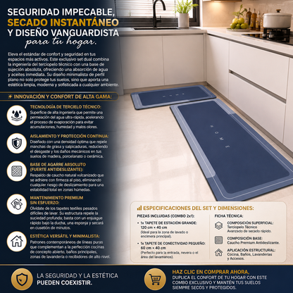 Combo Dueto de Tapetes Premium Ultra-Absorbentes (Set 2x1)