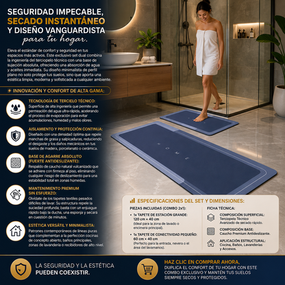 Combo Dueto de Tapetes Premium Ultra-Absorbentes (Set 2x1)