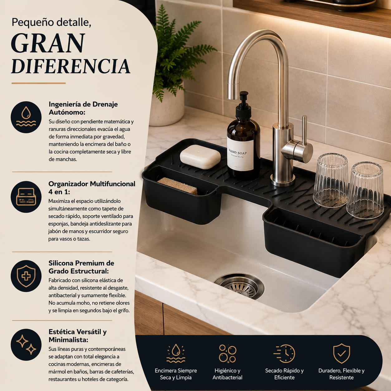 Tapete Absorbente Para Grifos De Cocina
