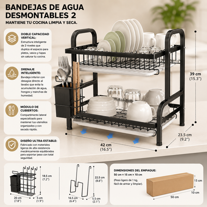 Escurridor de Loza Premium Zo (2 Niveles)