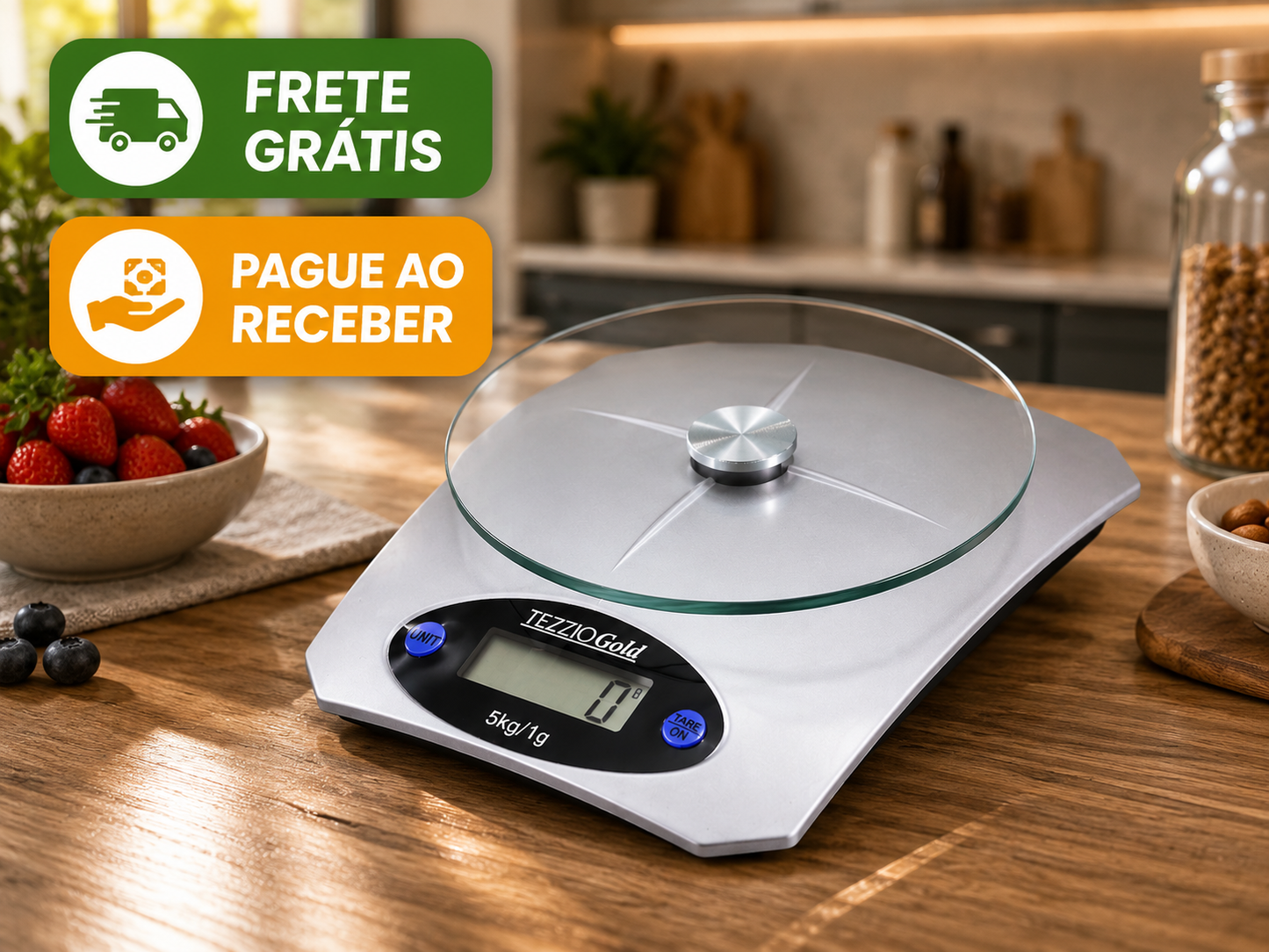 Gramera Digital de Precisión con Placa de Vidrio (5 kg)