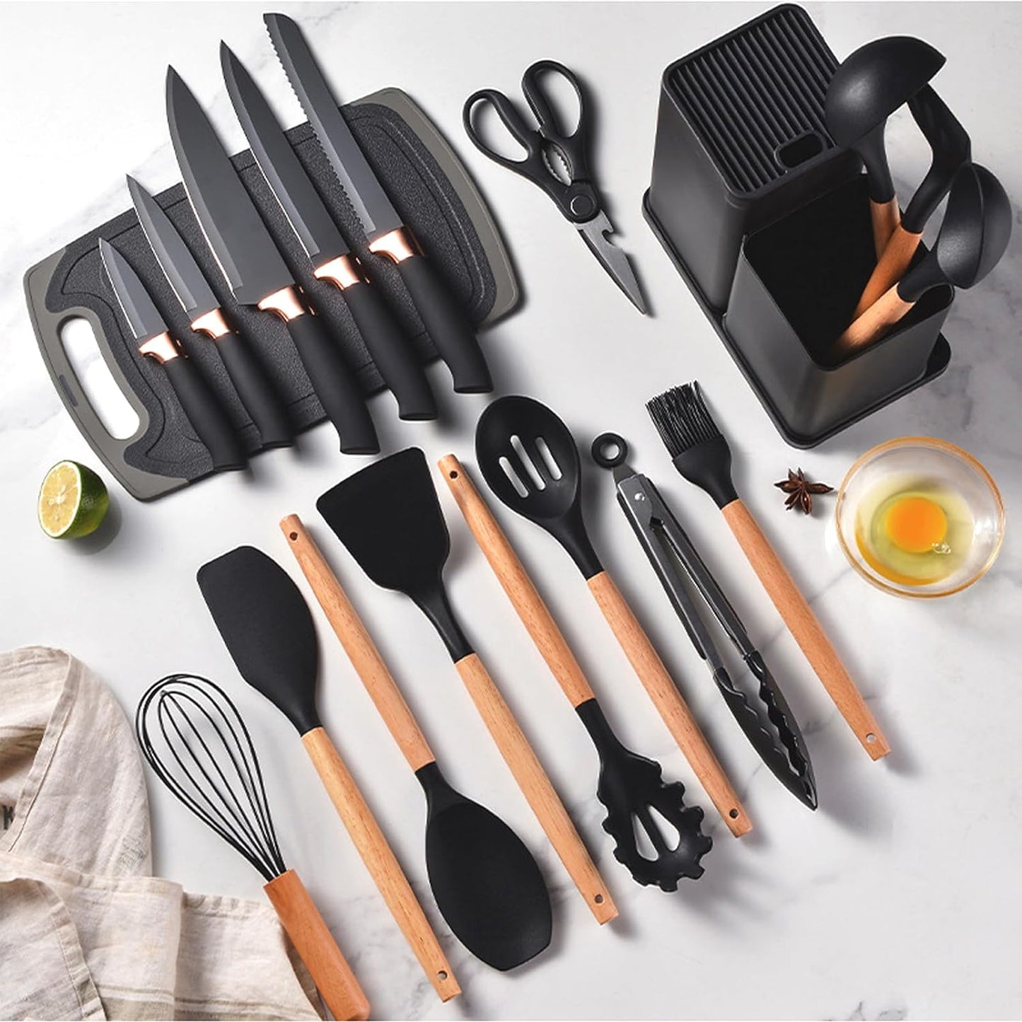 Utensilios de Cocina de Silicona 19 Piezas | Calidad Premium